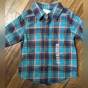Carter's long sleeve button-up plaid shirt